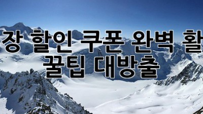 스키장 할인 쿠폰 완벽 활용법! 꿀팁 대방출!
